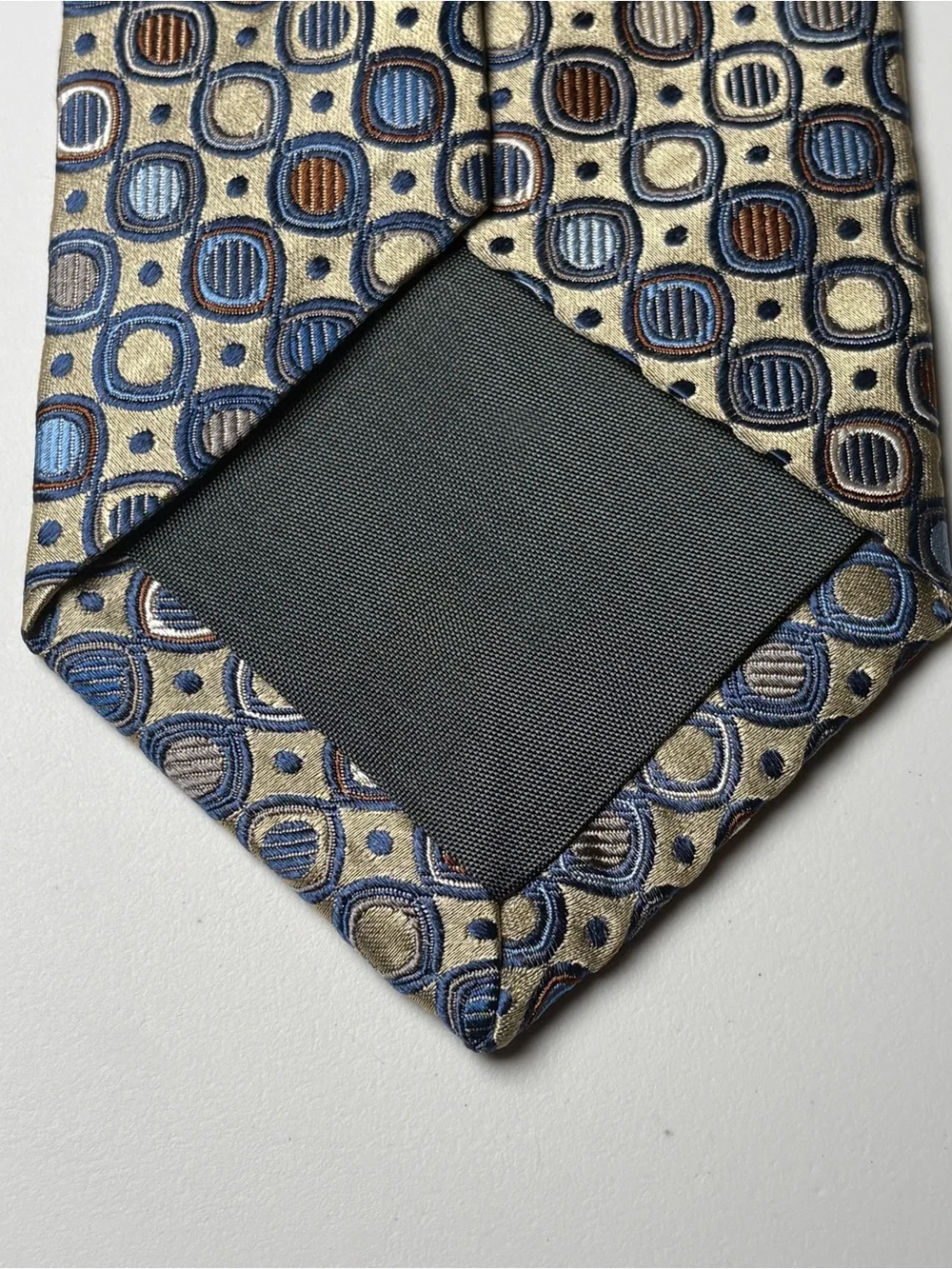 Contissima Michael's Kansas City Gold Blue Silk Geometric Tie X-Long